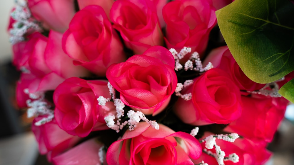 gimenez pompes funèbres articles funéraires fleurs artificielles bouquet roses roses fermées