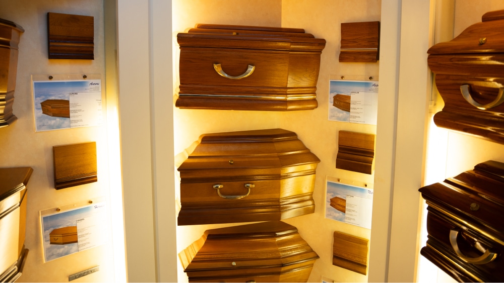 pompes funèbres gimenez funérarium saint-jean salle présentation cercueils